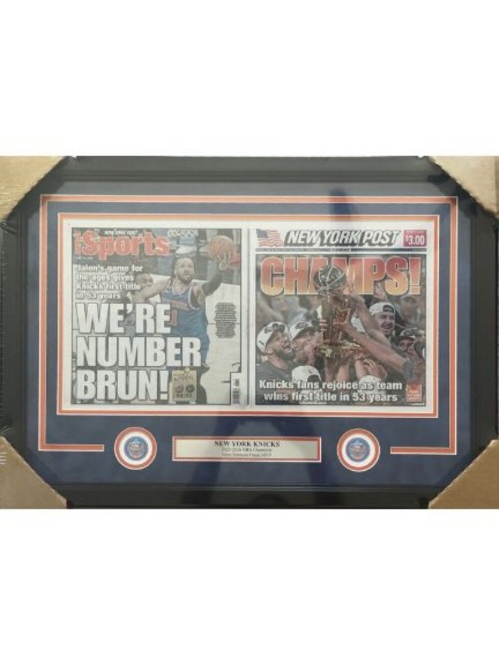 New York Knicks 2025-26 NBA Championship Framed New York Post Newspaper ORIGINAL